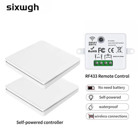 Sixwgh Interrupteur Mural Intelligent Sans Fil Rf Mhz Panneau