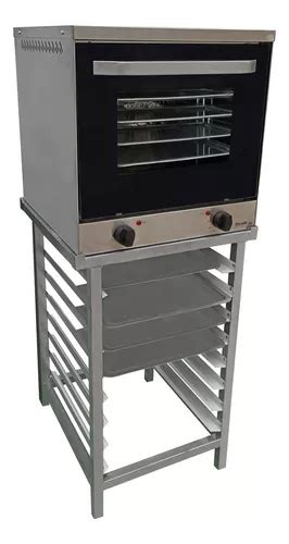 Horno Convector Morelli Dorato Panadero Pastelero Con Base Y Bandejas