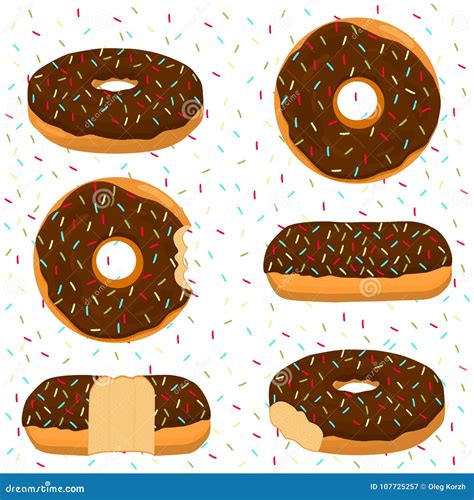 Vector Illustration For Glazed Sweet Donut Stock Vector Illustration