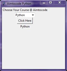 Python Tkinter Combo Box Aimtocode