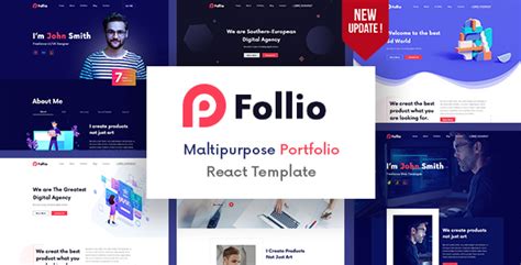 Follio - Multipurpose Portfolio React Template by wpoceans | ThemeForest