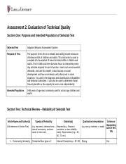 Evaluation Of Technical Quality Doc Assessment Evaluation Of