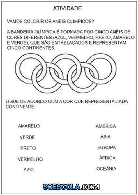 Atividades Sobre Olimp Adas Para Imprimir E Colorir S Escola