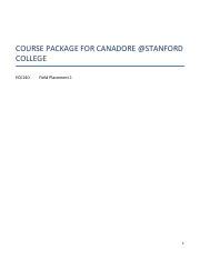 Ece S Booklet To Follow Pdf Course Package For Canadore