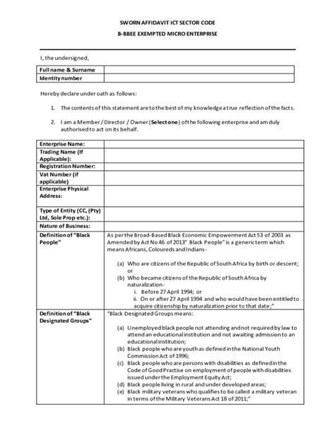 Fillable Online Bee Sworn Affidavit Word Template Pdffiller Fax Email