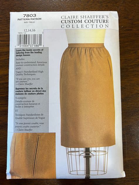 Vogue V Claire Schaeffer Custom Couture Skirt Sewing Pattern Etsy