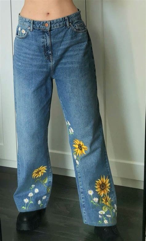 🌻🌻🌻 Custom Jeans Diy Painted Denim Painted Clothes