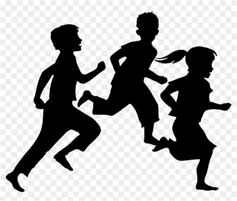 Children Running Silhouette , Png Download - Children Running ...