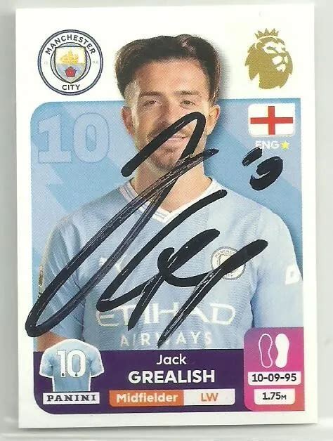 Jack Grealish Manchester City Signed Panini Pl Sticker Unused