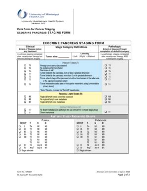 Fillable Online Umc EXOCRINE PANCREAS STAGING FORM University Of