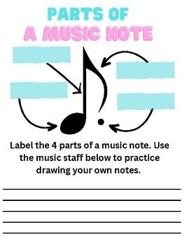 Parts of a Music Note Activity by Becca Joy Music | TPT