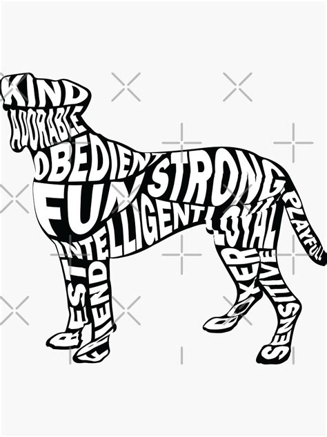 Boxer Silhouette Words Sticker By Lila Pop Redbubble