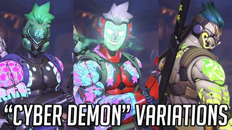 Genji Cyber Demon Skin Variations Showcase Overwatch 2 Youtube