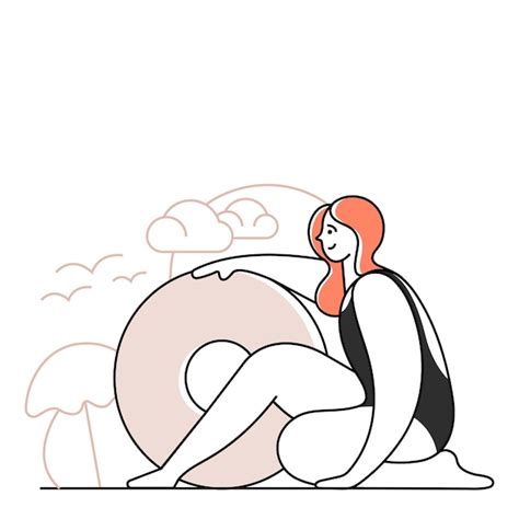 Vacaciones De Playa Sol Vacaciones De Vacaciones Mujer Bronceado Feliz Nadar Bikini Vector Premium