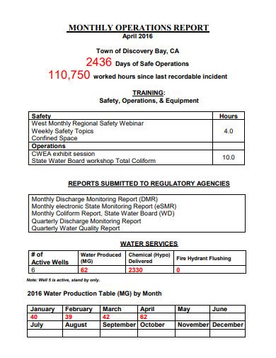 Monthly Operations Report 10 Examples Format How To Write Pdf