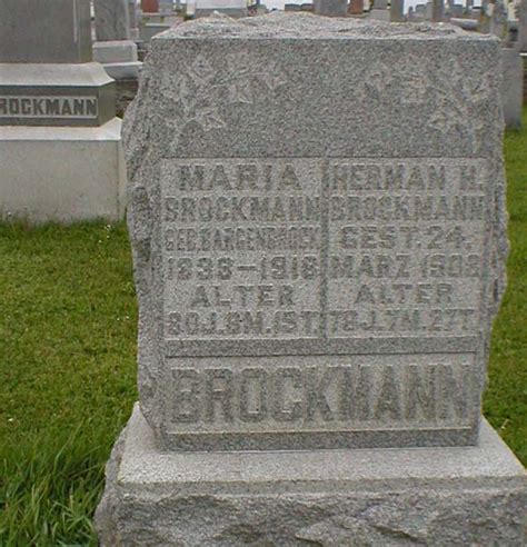 Herman Hinrich Brockmann Find A Grave Memorial