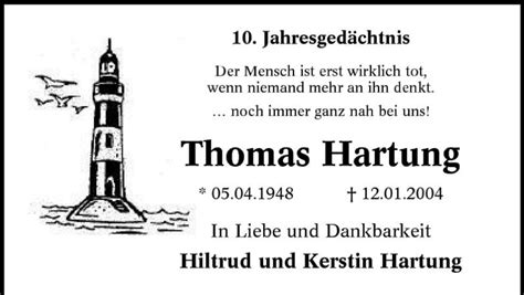 Traueranzeigen Von Thomas Hartung Trauer In NRW De