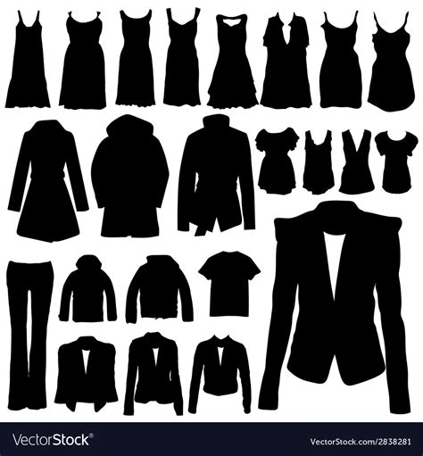 Clothing in black silhouette Royalty Free Vector Image