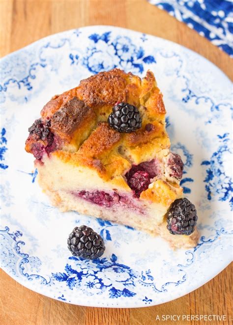 Blackberry Vanilla Bread Pudding Recipe