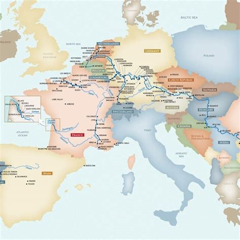 Europe River Cruise Map - Map Of Europe