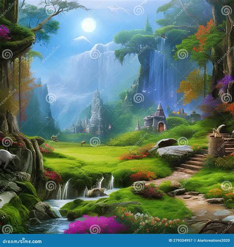 1519 Mystical Fantasy Land: A Mystical And Enchanting Background Featuring A Fantasy Land With ...