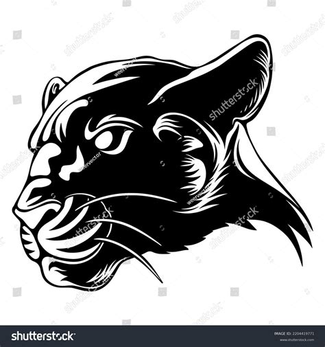 Vector Illustration Side View Panther Head Stock Vector Royalty Free