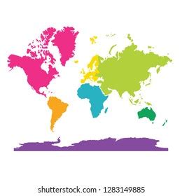 7 Continents World Map Stock Vector (Royalty Free) 1283149885 ...