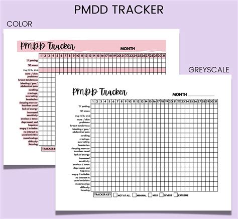 Printable Pmdd Tracker Pms Symptoms Menstrual Cycle Etsy