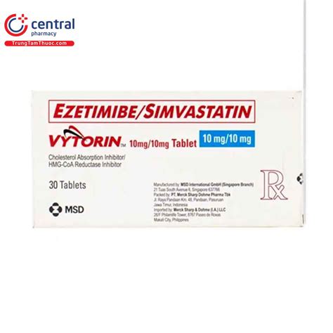 [ CHÍNH HÃNG] Thuốc Vytorin 10mg/10mg - Thuốc hỗ trợ hạ mỡ máu