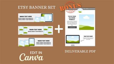 Etsy Shop Banner Template Canva Editable - Crella