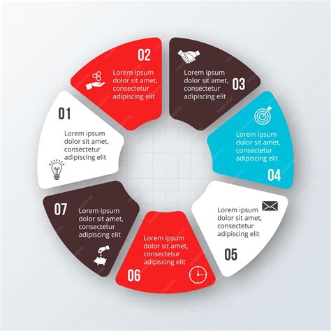 Diagrama De Ciclo Dividido En 7 Pasos Plantilla Infográfica De Siete