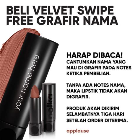 Jual Polka Velvet Swipe Matte Lipstick Applause Kab Tangerang