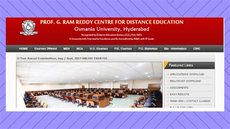 Osmania University Distance Education Pgrrcde Online Admissions