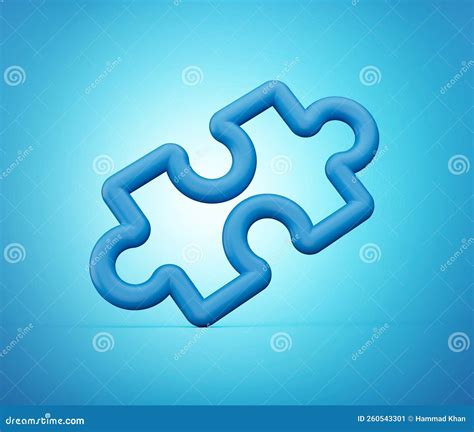 Blue Jigsaw Puzzle On Blue Background D Illustration Stock