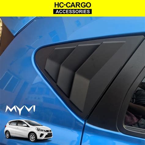 Perodua Myvi KING 2018 2022 GEN3 Side Louver Window Cover MUSTANG