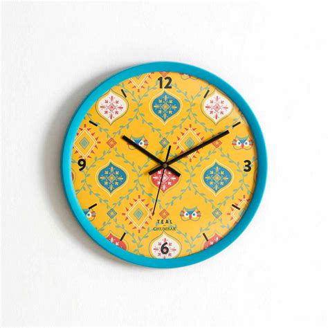 Chumbak Teal By Chumbak Mughal Jaali Wall Clock Teal Rim Buy