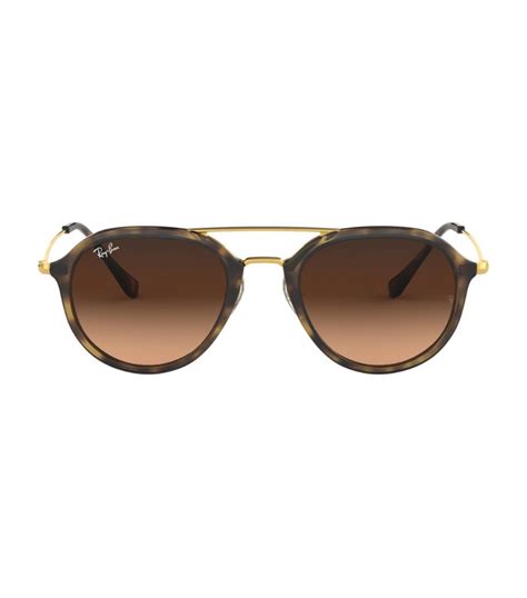 Ray Ban Tortoiseshell Aviator Sunglasses In Brown Modesens