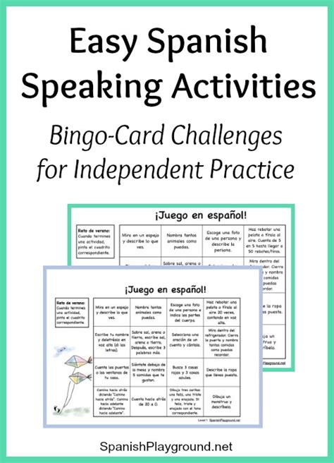 Easy Spanish Speaking Activities For Independent Practice Spanish Playground