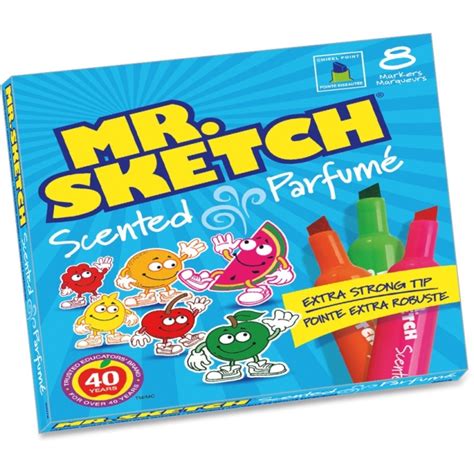 Mr Sketch 1905070 Scented Watercolor Markers Bevel Marker Point Style