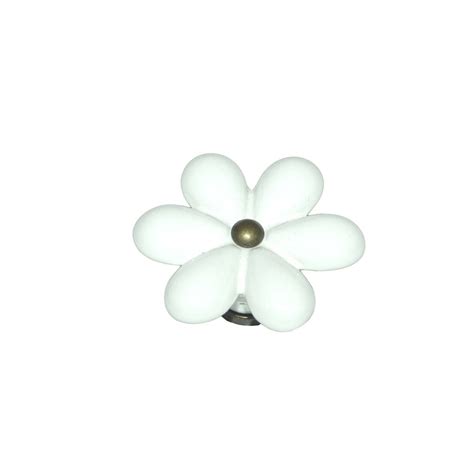 Bouton Fleur Porcelaine Blanche Cadap