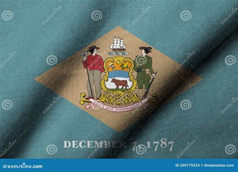 3D Flag Of Delaware Waving Stock Illustration Illustration Of