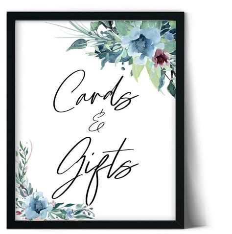 Blue Cards And Gifts Wedding Sign Gifts And Cards Wedding Cards Sign