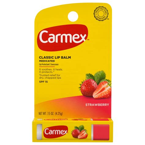 Carmex Classic Lip Balm Medicated Strawberry Spf 15 15 Oz 4 25 G Iherb