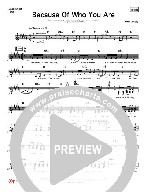 Because Of Who You Are Sheet Music PDF (Mitch Langley) - PraiseCharts