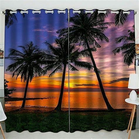 Order Ocean Sunset Tropical Beach Window Curtain From Brightroomy Now