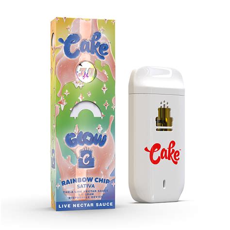 Cake Glow Disposable Vape Pen Rainbow Chip 3g Dr Ganja