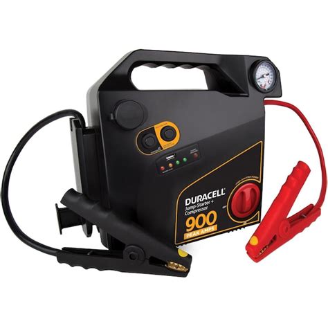 Duracell 900 Peak Amps Jump Starter With Air Compressor 900 Amp 12 Volt Portable Car Battery