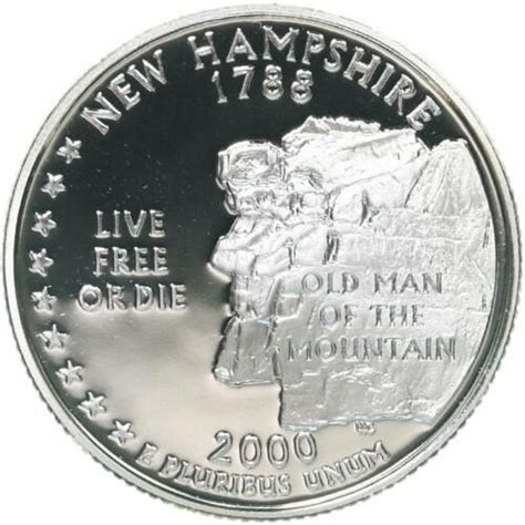 2000 S SILVER PROOF NEW HAMPSHIRE STATE QUARTER For Sale Buy Now