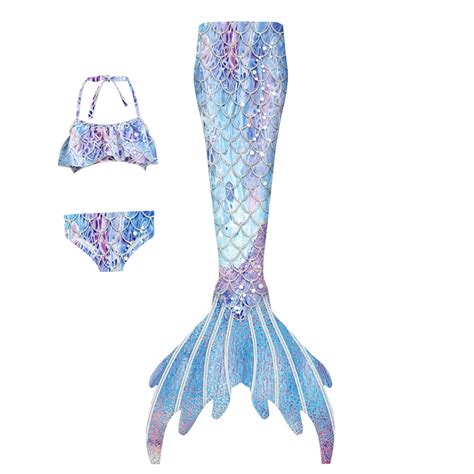 Hienoo Big Girl S Swimsuit Ruffle Bikini Tail Set Stage Performance Bathing Suit Piece