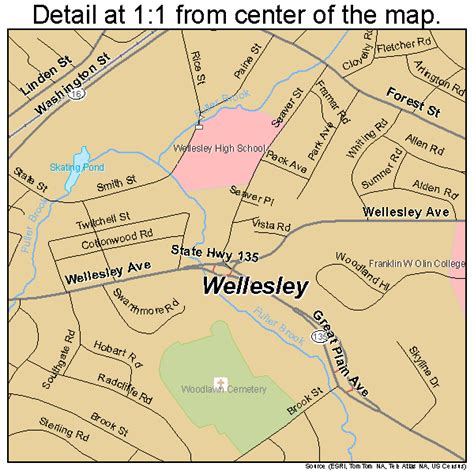 Wellesley Massachusetts Street Map 2574210